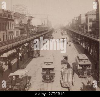 Entlang der notierten Bowery, New York, U. S. A., 1896, New York (Staat), New York (N.Y.), New York, Bowery (New York, N.Y. : Street Stockfoto