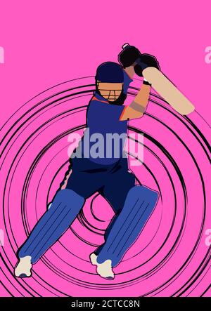 Vektor-Illustration von Cricket Championship Banner oder Plakate, Design mit Spielern, Batsman und Wicket Keeper. Stock Vektor