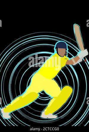 Vektor-Illustration von Cricket Championship Banner oder Plakate, Design mit Spielern, Batsman und Wicket Keeper. Stock Vektor