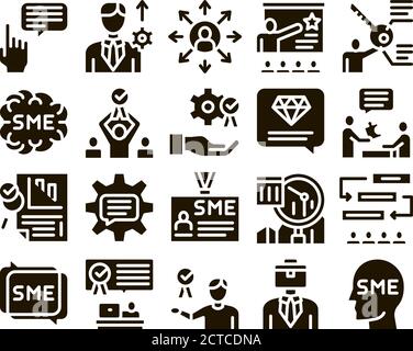 Sme Business Company Glyph Set Vector Stock Vektor