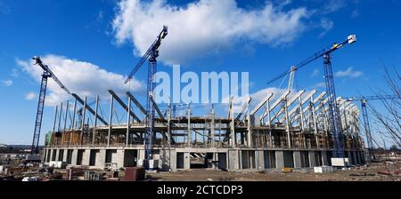 Baustelle der Baltischen Arena, Fußballstadion - Danzig, Polen Stockfoto