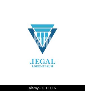 Symbol für die Delta-Säule auf weißem Hintergrund. Logo-Design für Anwaltskanzleien und Museen. Stock Vektor