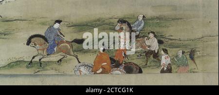 Scroll I., Text, Illustrationen, 1501 - 1599 Stockfoto