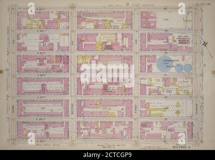 Tafel 20, Teil von Abschnitt 5: Begrenzt durch E. 65th Street, Avenue A, Third Avenue, E. 59th Street und Third Avenue, kartografisch, Karten, 1898, Bromley, Walter Scott, Bromley, George Washington Stockfoto