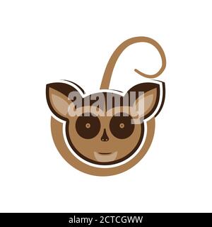 Abstrakte cute Tarsier logo Vektorgrafik design Symbol Stock Vektor