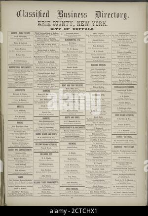 Classified Business Directory of Erie County, New York (City of Buffalo)', Standbild, Atlanten, 1871 Stockfoto