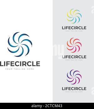 Runde Spirale Abstrakt Logo moderne Form bunt sinnvollen Leben Gemeinschaft zeichen Stock Vektor