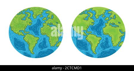 Planet Erde, Weltsymbol. Umwelt, Ökologie Konzept Stock Vektor