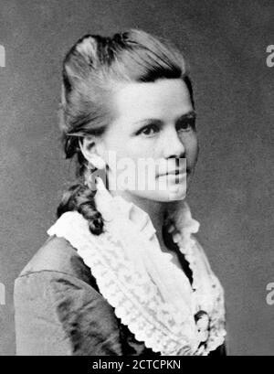 Bertha Benz. Porträt der deutschen Automobilpionierin (geb. Cäcilie Bertha Ringer,1849-1944), c. 1872. Bertha Benz war Geschäftspartnerin und Ehefrau von Karl Benz. Stockfoto