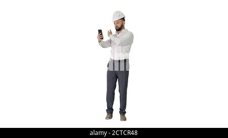 Mann Ingenieur trägt Schutz Schutzhelm und Shirt Herstellung V Stockfoto