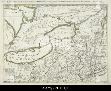 La Pensilvania, la Nuova York, il Jersey Settentrionale: Con la parte occidentale del Connecticut, Massachusetts-s-Bay e l'Irochesia., kartografisch, Maps, 1778, Zatta, Antonio, aktiv 1757-1797 Stockfoto