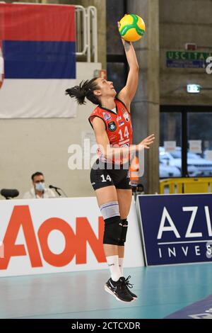 Scandicci, Italien. September 2020. LAZIC Jelena (Zelt OBRENOVAC) während Savino Del Bene Scandicci vs OK Zelt Obranovac, Volleyball Champions League Frauen in scandicci, Italien, September 22 2020 Kredit: Unabhängige Fotoagentur/Alamy Live News Stockfoto