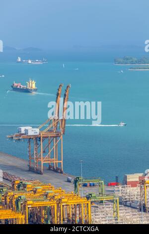 Luftaufnahme des Hafens von Singapur, Tanjong Pagar Stockfoto