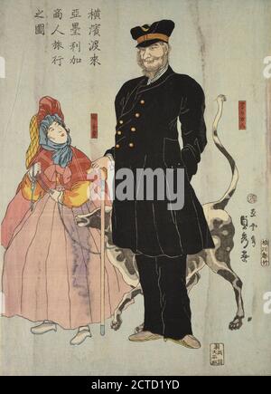 American Merchant flaning in Yokohama, Standbild, Drucke, 1861, Gountei Sadahide (Japanisch, 1807-1873 Stockfoto