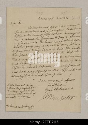 Winchester, James. Kairo. An William W. Worsley, Text, Dokumente, 1821 Stockfoto