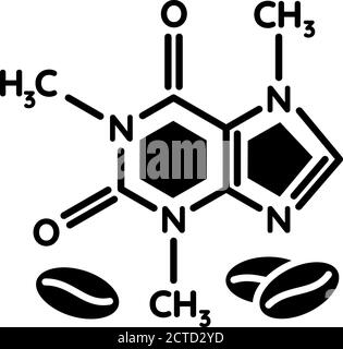 Koffeinschwarzes Glyphen-Symbol Stock Vektor