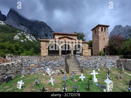 vorromanische Kirche Santa Maria de Lebeña. Kantabrien. Spanien Stockfoto