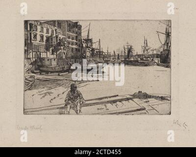 Eagle Wharf, Standbild, Drucke, 1859, Whistler, James McNeill (1834-1903 Stockfoto