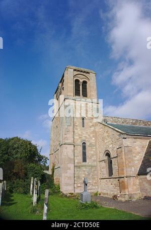 St. Cuthbert's Parish Church, Norham, Northumberland, England, Großbritannien. Stockfoto