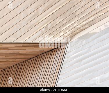 Äußere Detail von Rotterdam Centraal Station, Niederlande. Fertiggestellt im Jahr 2014 nach einer umfangreichen Umgestaltung durch ein Team von niederländischen Firmen Benthem Crouwel Architects, MVSA Architects und West 8. Stockfoto