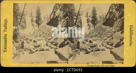 Vernal Falls, 350 Fuß hoch., Standbild, Stereographen, 1850 - 1930 Stockfoto