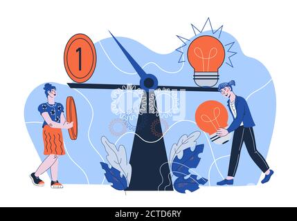 Investitionen in kreative Ideen und innovative Technologie-Konzept-Vektor. Stock Vektor