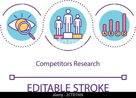 Symbol für das Forschungskonzept von Competitors Stock Vektor
