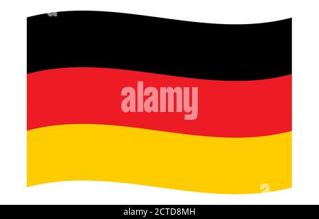 Banner mit dem Symbol für das Wellensymbol der deutschen Flagge auf Leinwand Stock Vektor