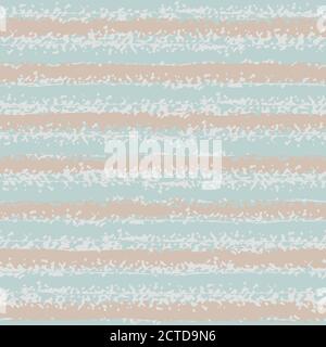 Moderne Grunge gestreift Vektor nahtlose Muster Hintergrund. Hintergrund mit horizontalen pastellrosa und blauen Streifen. Kreide oder Kreidezeichnung Wirkung Stock Vektor