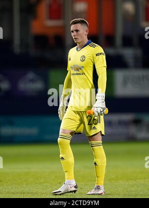 Luton, Großbritannien. September 2020. Torwart Dean Henderson von man Utd (26) beim Carabao Cup Spiel zwischen Luton Town und Manchester United hinter verschlossenen Türen in Kenilworth Road, Luton, England am 22. September 2020. Foto von David Horn. Kredit: Prime Media Images/Alamy Live Nachrichten Stockfoto