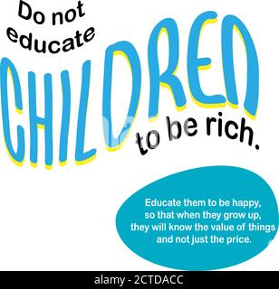 Happy Children's Day Grußkarte. Doodle Buchstaben auf weißem Hintergrund mit Kind Stil. Vektorgrafik Stock Vektor