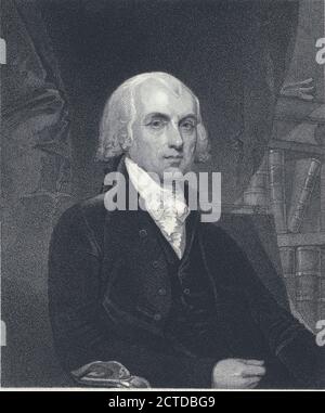 James Madison., still image, Prints, 1880, Stuart, Gilbert (1755-1828), Wilmer, William A. Stockfoto