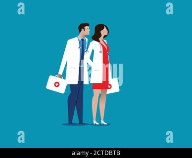 Arzt im Krankenhaus. Konzept medizinische Vektor-Illustration. Zeichentrickfilm Stock Vektor