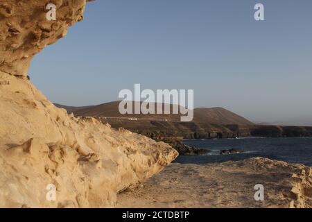 Küstenstraße in Puerto de la Peña, Ajuy, Fuerteventura, Kanarische Inseln (Spanien). Stockfoto