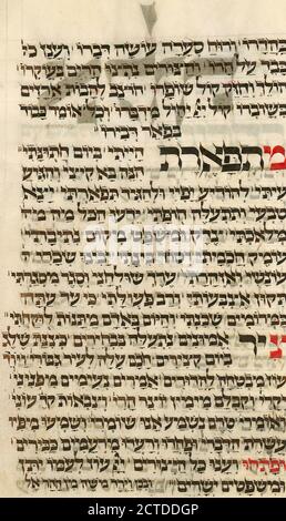 Piyut für den zweiten Tag von Shavuot cont., Standbild, illuminierte Handschriften, 1301 - 1400 Stockfoto