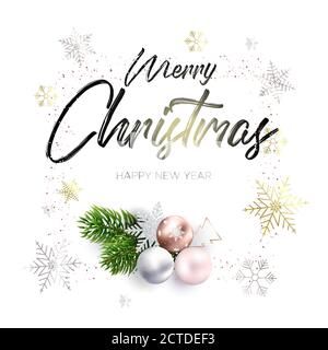 Die schwarze Inschrift und der Weihnachtskranz Stock Vektor