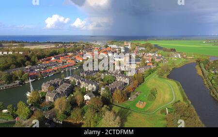 Luftaufnahme auf Muiden, Niederlande Stockfoto