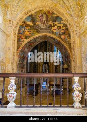 Inneneinrichtung der Rundkirche, Kloster des Ordens Christi (Convento de Cristo), Tomar, Portugal Stockfoto