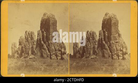 Glen Ayrie. 8 km von Colorado Springs. Echo Rock, 200 Fuß hoch, Standbild, Stereogramme, 1850 - 1930, Gurnsey, B. H. (Byron H.) (1833-1880 Stockfoto