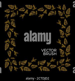 Kiefer Kegel Vektor nahtlose Bürste. Weihnachtsstimmung Stock Vektor