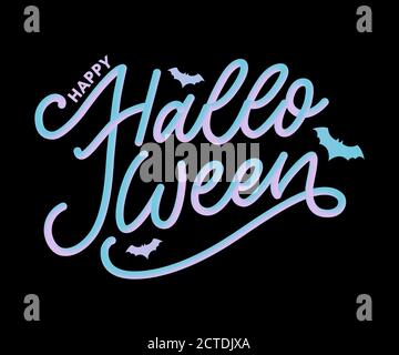 Happy Halloween Text Banner, Vektor-Schrift Kalligraphie 3d Stock Vektor