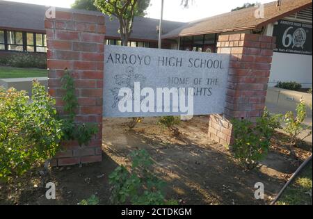 El Monte, California, USA 21. September 2020 EINE allgemeine Sicht der Atmosphäre der Arroyo High School, wo Steven Earl Eltern gingen zur Schule in 4921 Cedar Avenue in El Monte, Kalifornien, USA. Foto von Barry King/Alamy Stockfoto Stockfoto