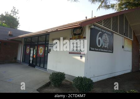 El Monte, California, USA 21. September 2020 EINE allgemeine Sicht der Atmosphäre der Arroyo High School, wo Steven Earl Eltern gingen zur Schule in 4921 Cedar Avenue in El Monte, Kalifornien, USA. Foto von Barry King/Alamy Stockfoto Stockfoto