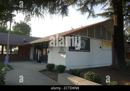 El Monte, California, USA 21. September 2020 EINE allgemeine Sicht der Atmosphäre der Arroyo High School, wo Steven Earl Eltern gingen zur Schule in 4921 Cedar Avenue in El Monte, Kalifornien, USA. Foto von Barry King/Alamy Stockfoto Stockfoto