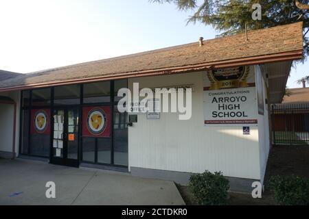 El Monte, California, USA 21. September 2020 EINE allgemeine Sicht der Atmosphäre der Arroyo High School, wo Steven Earl Eltern gingen zur Schule in 4921 Cedar Avenue in El Monte, Kalifornien, USA. Foto von Barry King/Alamy Stockfoto Stockfoto