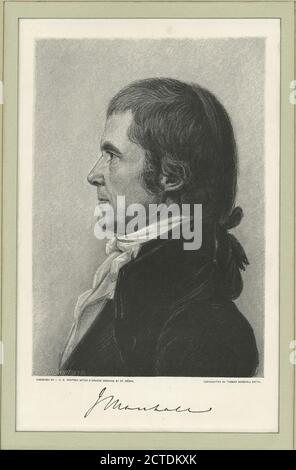 J. Marshall., Standbild, Druckgrafiken, 1777 - 1890, Saint-Mémin, Charles Balthazar Julien Fevret de (1770-1852 Stockfoto