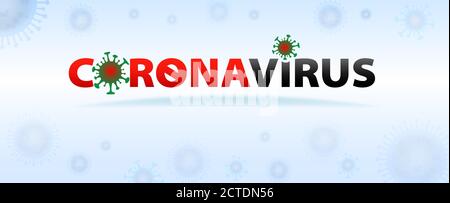 Coronavirus COVID-19 Ausbruch und Coronaviren Influenza in hellblauem Hintergrund. Coronavirus 2019-nCoV. Pandemie medizinisches Gesundheitsrisiko, Immunologie Stock Vektor