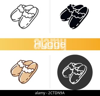 Lammfell Hausschuhe Symbol Stock Vektor