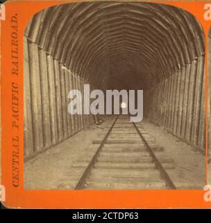 Der Summit Tunnel, 1,200 Fuß lang, Livermore Pass., Thomas Houseworth & Co., Central Pacific Railroad Company, Kalifornien Stockfoto