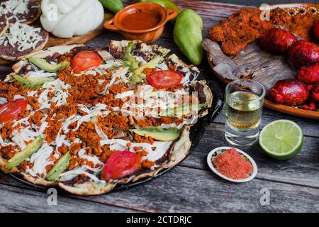 Tlayuda Mexican Traditional Food aus Oaxaca Mexiko Stockfoto